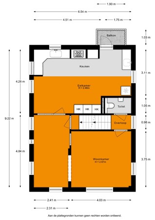 Floorplan - Noordeinde 77a, 2371 CN Roelofarendsveen
